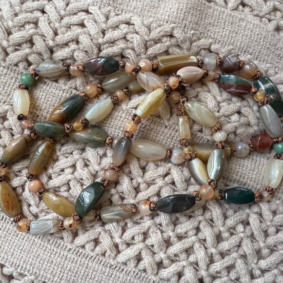 Vintage Holistic Semi Precious Stones Blood Jade, Carnelian, Agate Necklace. - Picture 3 of 5